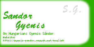 sandor gyenis business card